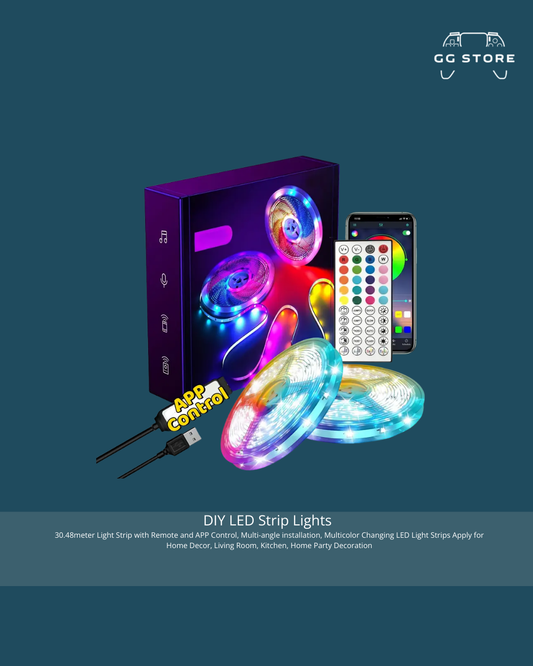 DIY LED Strip Lights – 30m Smart Lighting Kit
