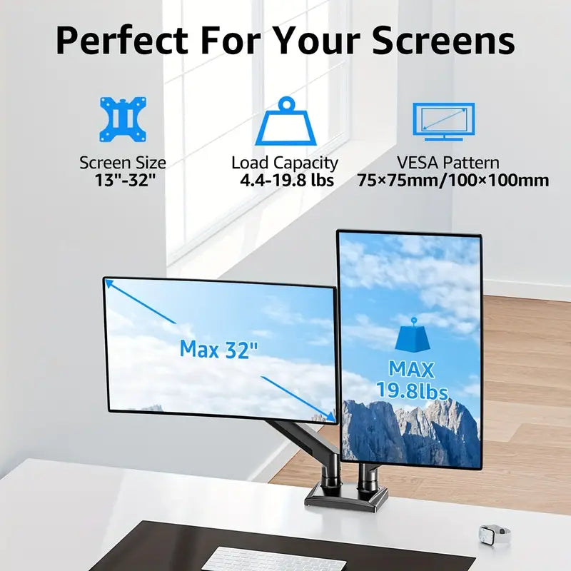 Adjustable Single Monitor Stand-Black