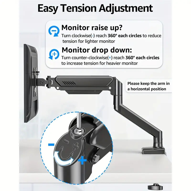 Adjustable Single Monitor Stand-Black