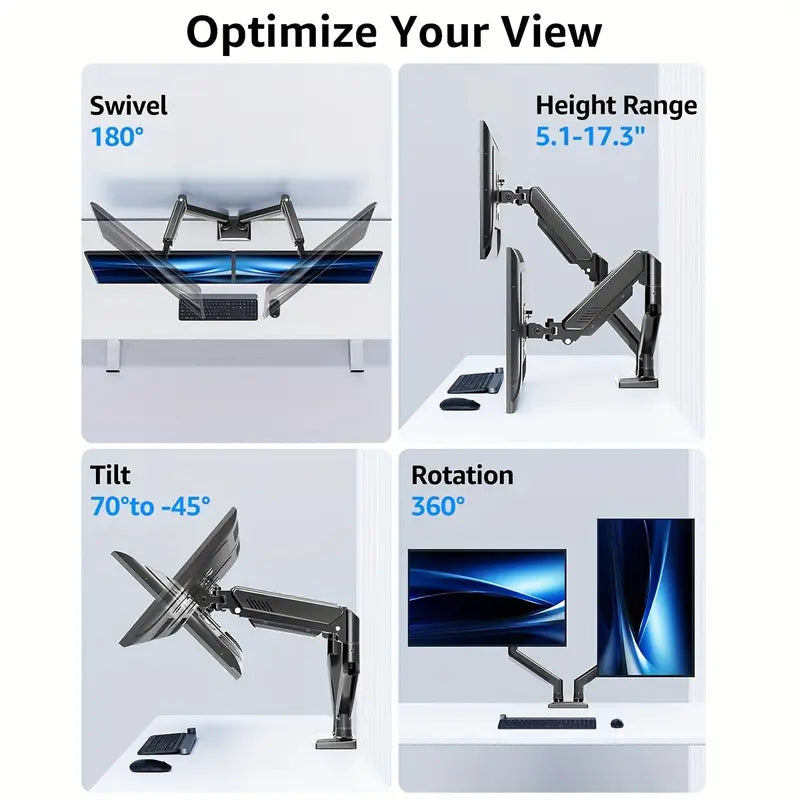 Adjustable Single Monitor Stand-Black