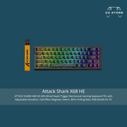 لوحة مفاتيح Attack Shark X68 HE بمفاتيح مغناطيسية - خط أسود