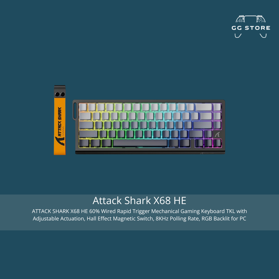 لوحة مفاتيح Attack Shark X68 HE بمفاتيح مغناطيسية - ضوء القمر