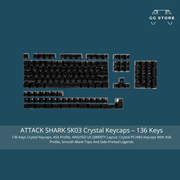 ATTACK SHARK SK03 Crystal Keycaps 136 Keys - Black
