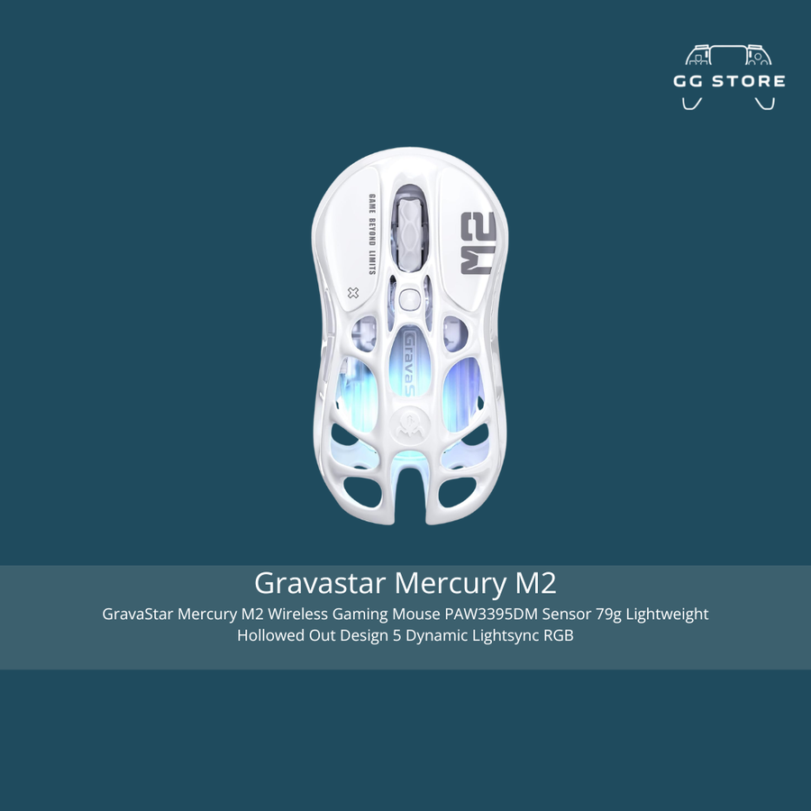 ماوس الألعاب اللاسلكي Gravastar Mercury M2 - أبيض