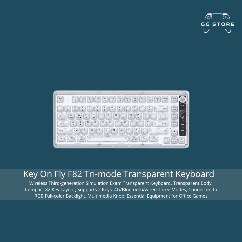 لوحة مفاتيح Key On Fly F82 ثلاثية الأوضاع وشفافة