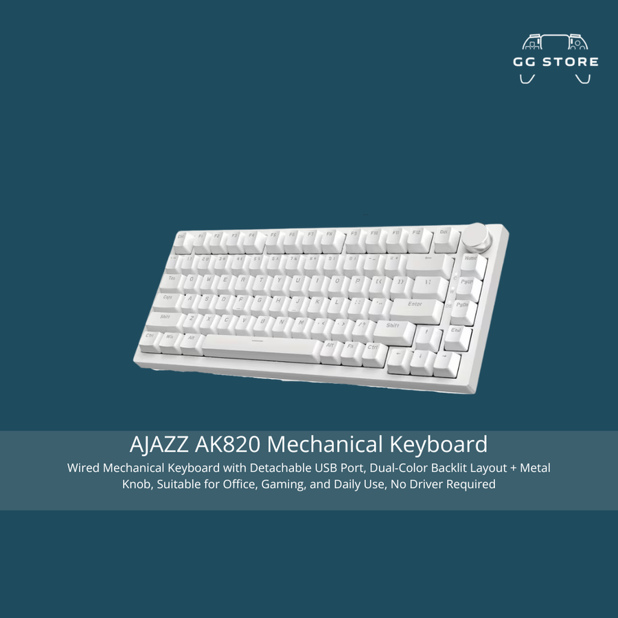 لوحة مفاتيح ميكانيكية AJAZZ AK820 - إضاءة أحادية بيضاء