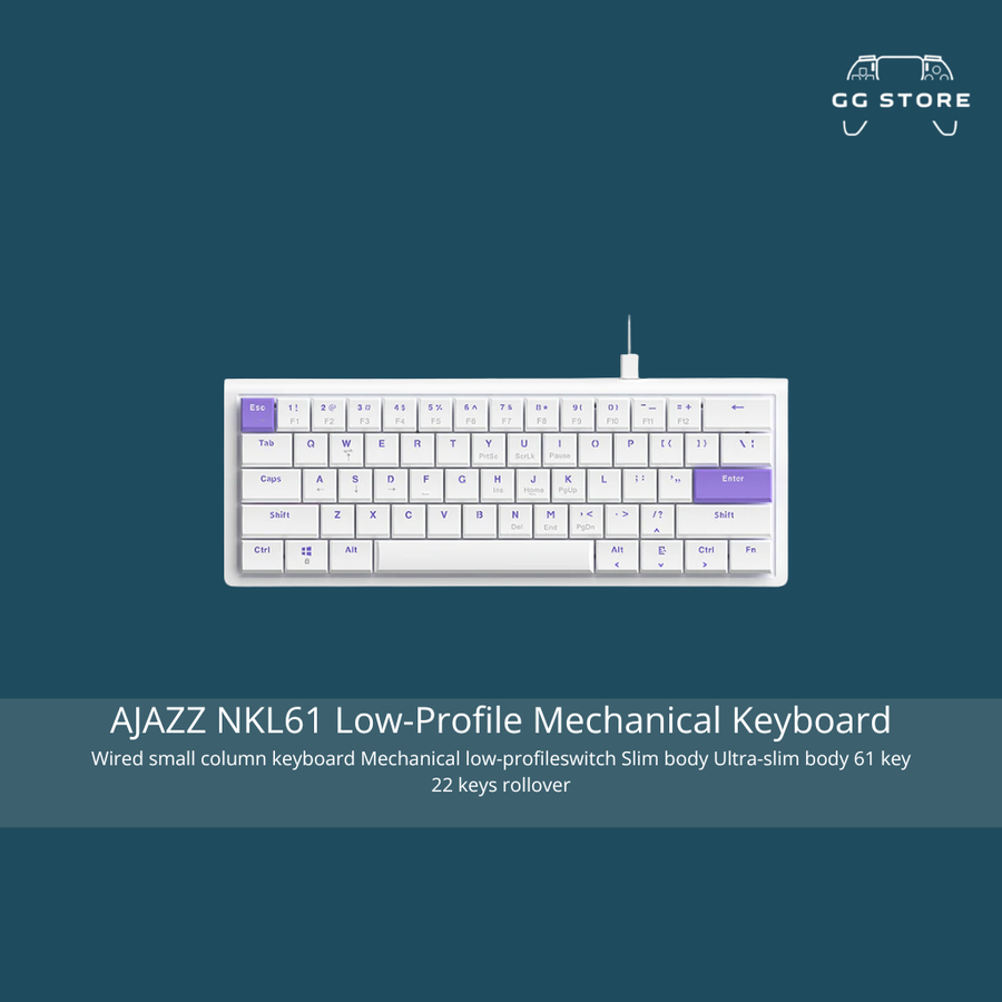 لوحة مفاتيح ميكانيكية AJAZZ NKL61 منخفضة الارتفاع
