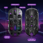 ماوس ألعاب لاسلكي ثلاثي الأوضاع RGB T-Wolf X3 - أسود