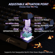 لوحة مفاتيح Attack Shark X68 HE Magnetic Switch - أسود