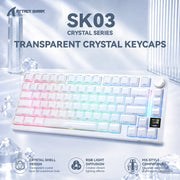 ATTACK SHARK SK03 Crystal Keycaps 136 Keys - White
