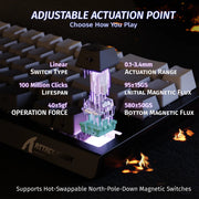 لوحة مفاتيح Attack Shark X68 HE بمفاتيح مغناطيسية - ضوء القمر
