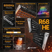 ATTACK SHARK R68 HE Magnetic Gaming Keyboard - Ink Shade