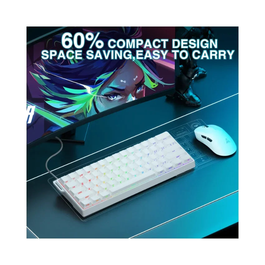 AULA WIN60 HE Wired Magnetic Gaming Keyboard- White