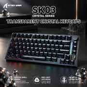 ATTACK SHARK SK03 Crystal Keycaps 136 Keys - Black