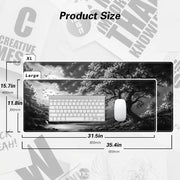 BHJLAXR Grey Tree Gaming Mouse Pad