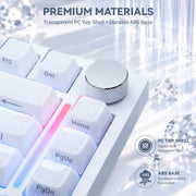 ATTACK SHARK SK03 Crystal Keycaps 136 Keys - White