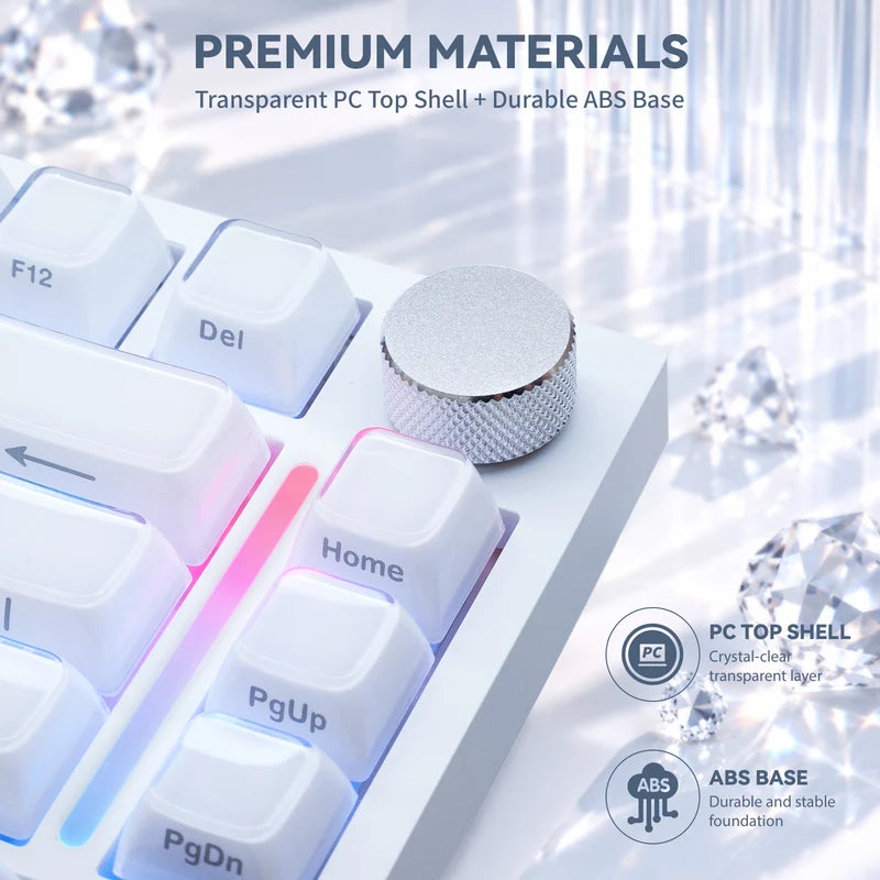 ATTACK SHARK SK03 Crystal Keycaps 136 Keys - White