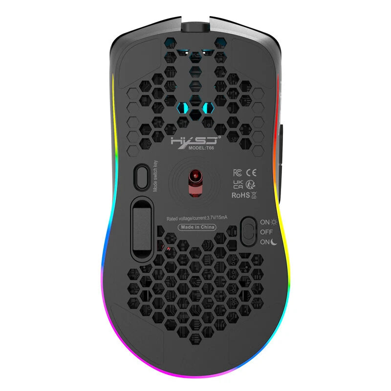 ماوس لاسلكي ثلاثي الأوضاع HXSJ T66 - أسود