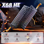 لوحة مفاتيح Attack Shark X68 HE بمفاتيح مغناطيسية - ضوء القمر