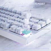 لوحة مفاتيح Attack Shark X68 HE بمفاتيح مغناطيسية - خط أبيض