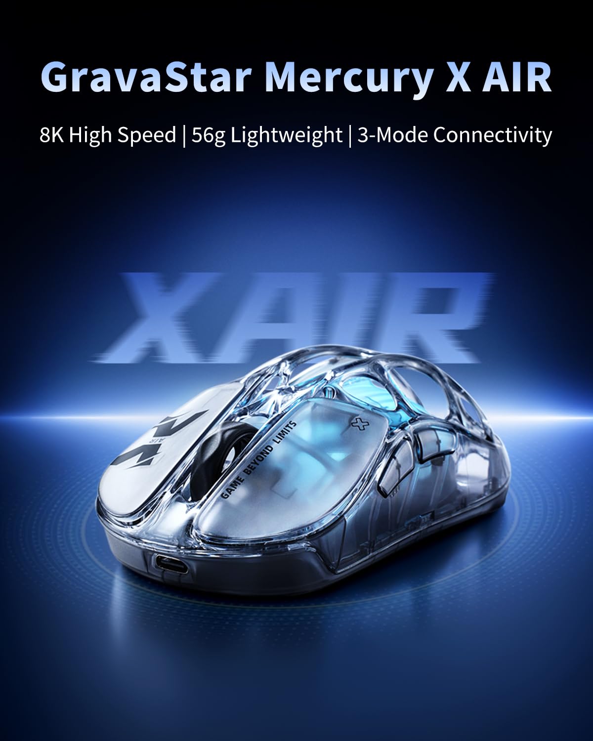 GravaStar Mercury X Air 8K Wireless Gaming Mouse