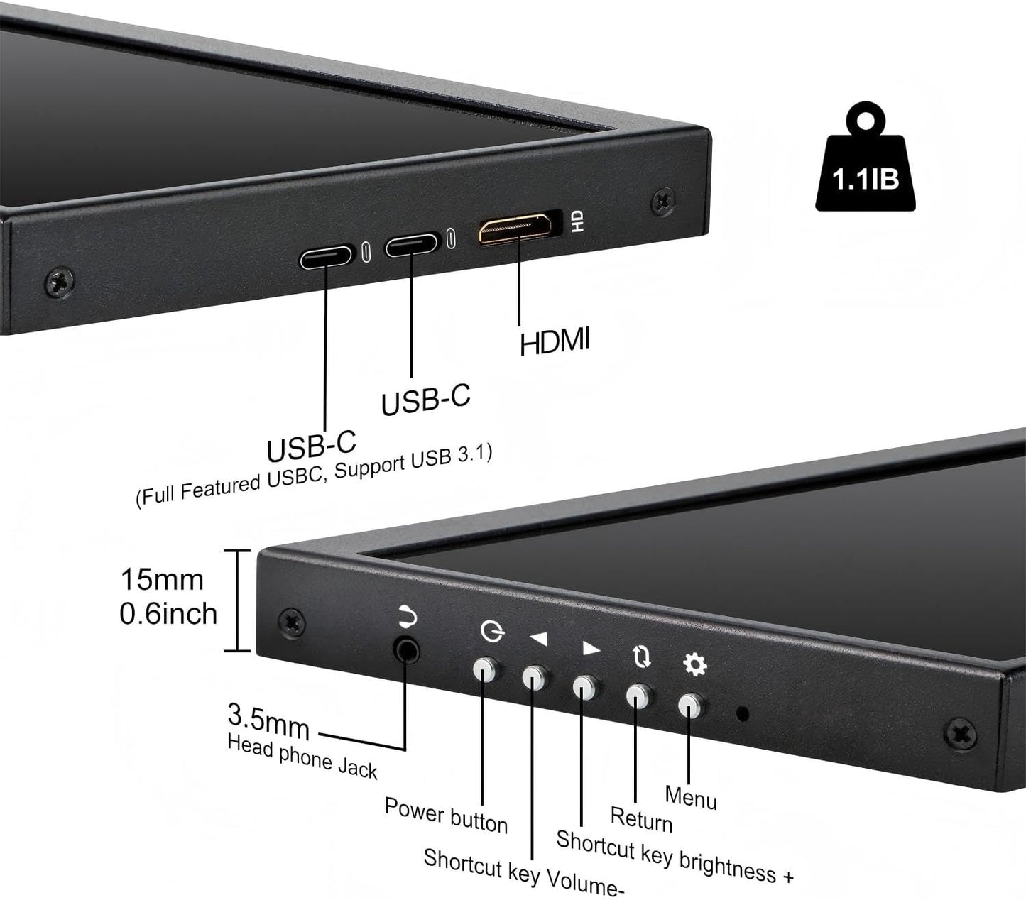 12.3" IPS Stretched Secondary Monitor