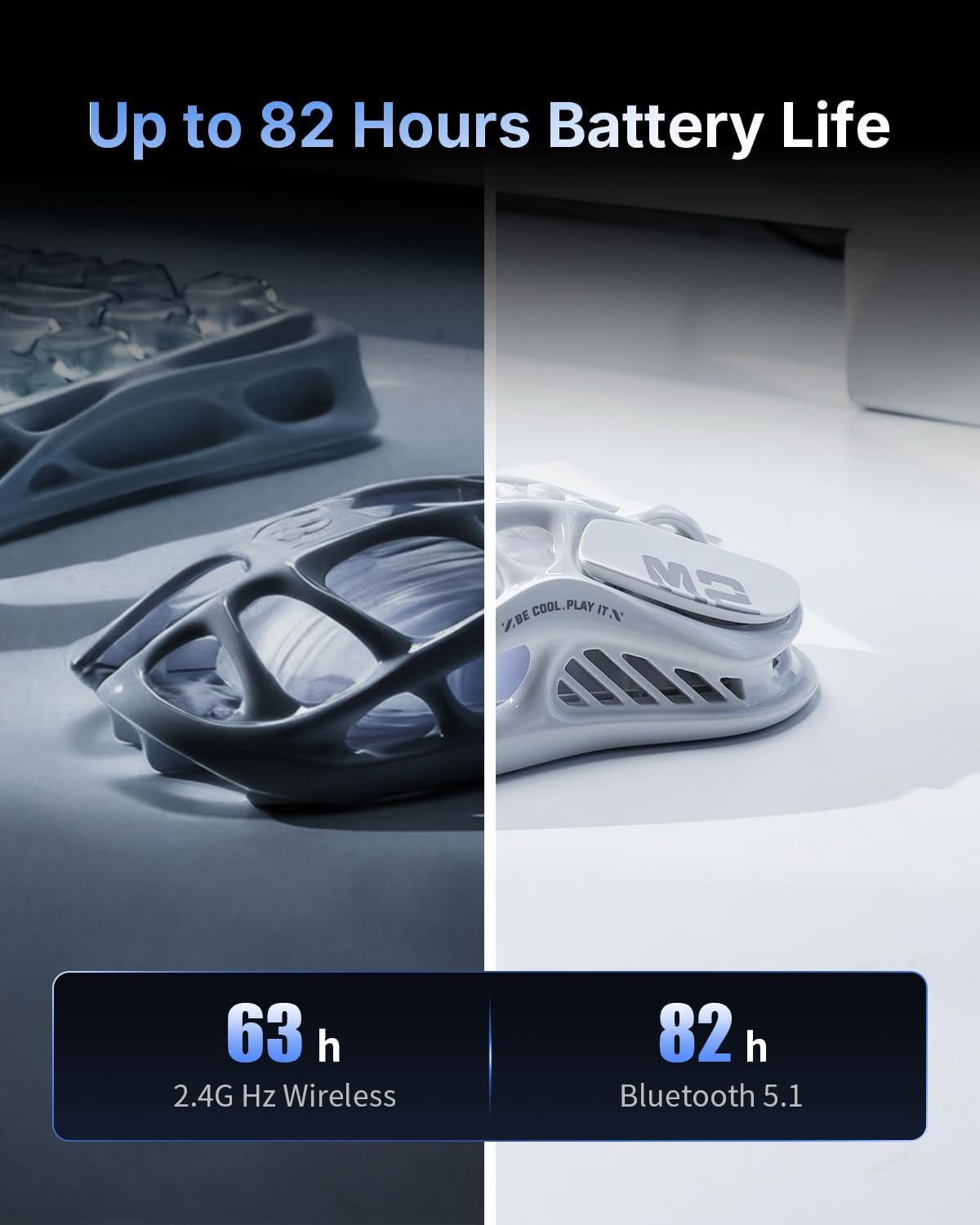 ماوس الألعاب اللاسلكي Gravastar Mercury M2 - أبيض