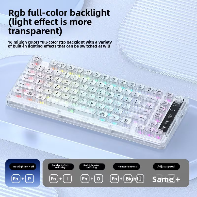 لوحة مفاتيح Key On Fly F82 ثلاثية الأوضاع وشفافة