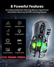ماوس الألعاب اللاسلكي GravaStar Mercury M1 Pro