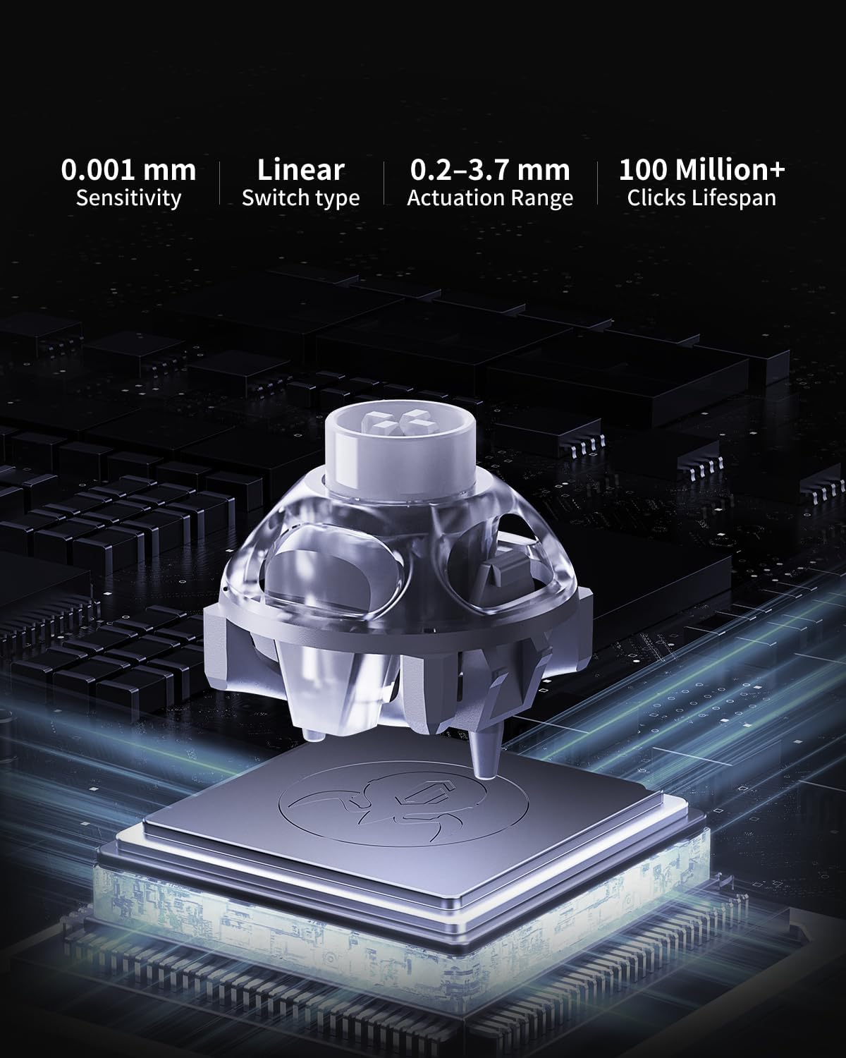 لوحة مفاتيح GravaStar Mercury V60 Magnetic Switch - أونيكس كريستال