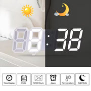 ساعة رقمية LED ثلاثية الأبعاد