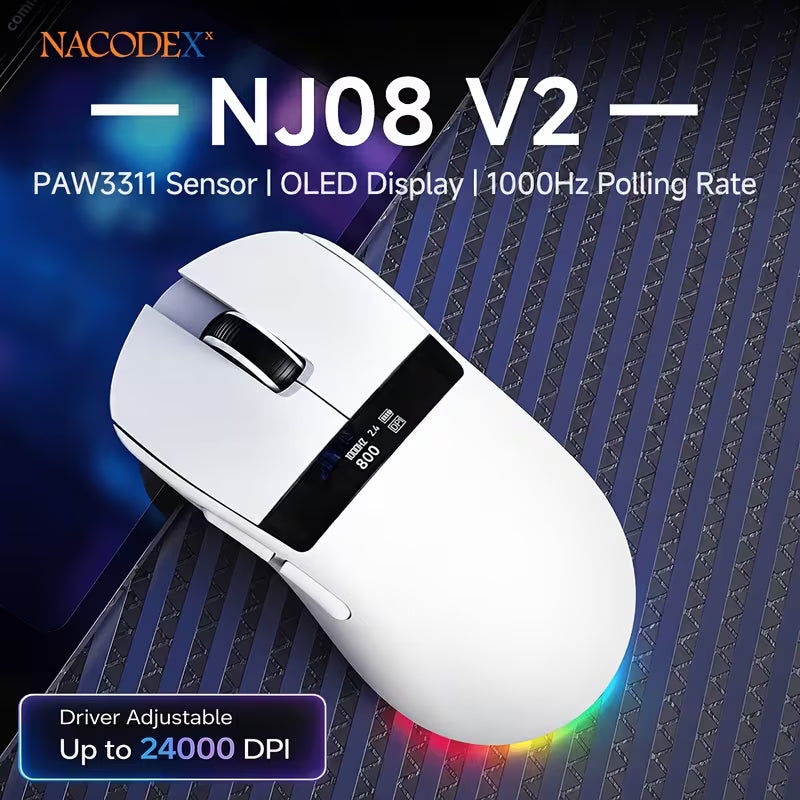 NACODEX NJ08 V2 Tri-Mode Gaming Mouse