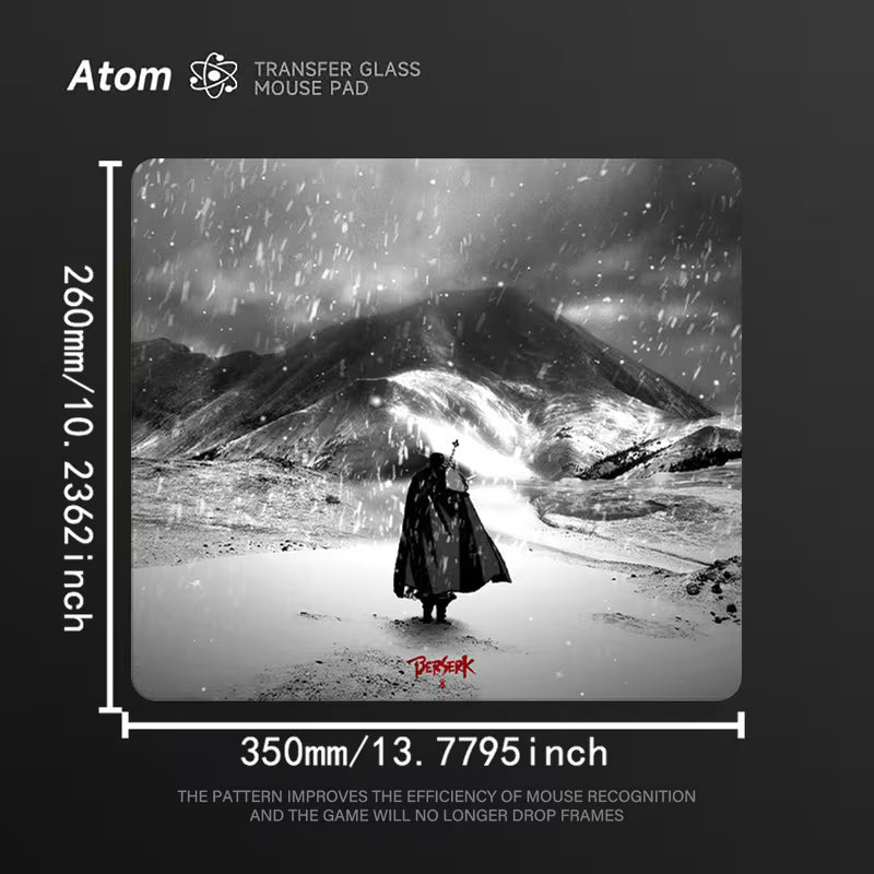 Atom “Born for Victory” Tempered Glass Gaming Mouse Pad