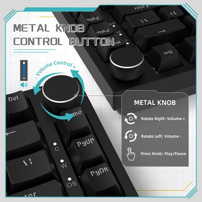 AJAZZ AK820 Mechanical Keyboard - Black Single Light