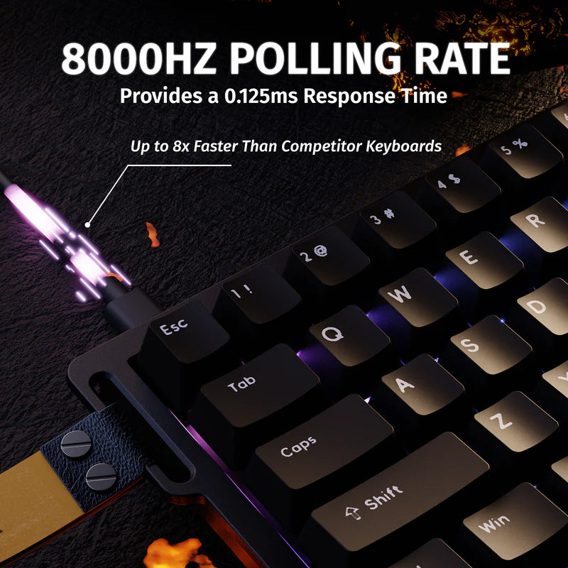 لوحة مفاتيح Attack Shark X68 HE Magnetic Switch - أسود
