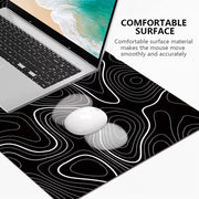 White & Black Contour Gaming Mouse Pad