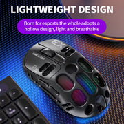 ماوس ألعاب لاسلكي ثلاثي الأوضاع RGB T-Wolf X3 - أسود