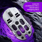 ماوس الألعاب اللاسلكي T-Wolf X3 ثلاثي الأوضاع RGB - فضي