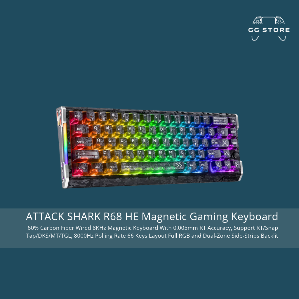 ATTACK SHARK R68 HE Magnetic Gaming Keyboard - Ink Shade