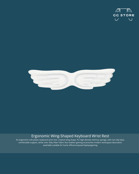 Ergonomic Wing-Shaped Keyboard Wrist Rest-White
