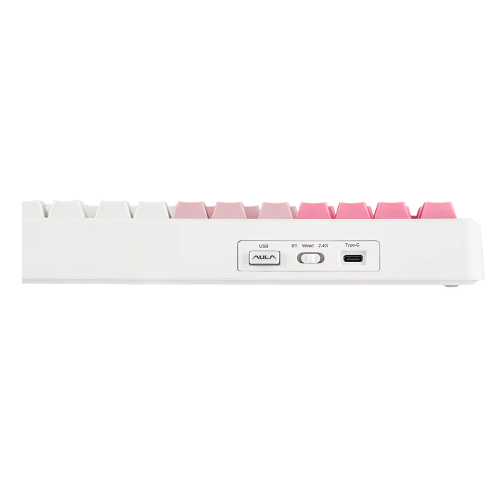 EPOMAKER X AULA F75 MAX Wireless Mechanical Keyboard - Pink & White