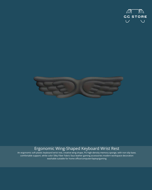 Ergonomic Wing-Shaped Keyboard Wrist Rest-Black