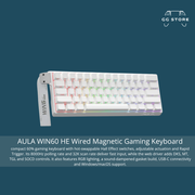 AULA WIN60 HE Wired Magnetic Gaming Keyboard- White