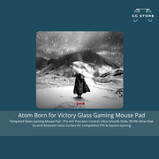 Atom “Born for Victory” Tempered Glass Gaming Mouse Pad