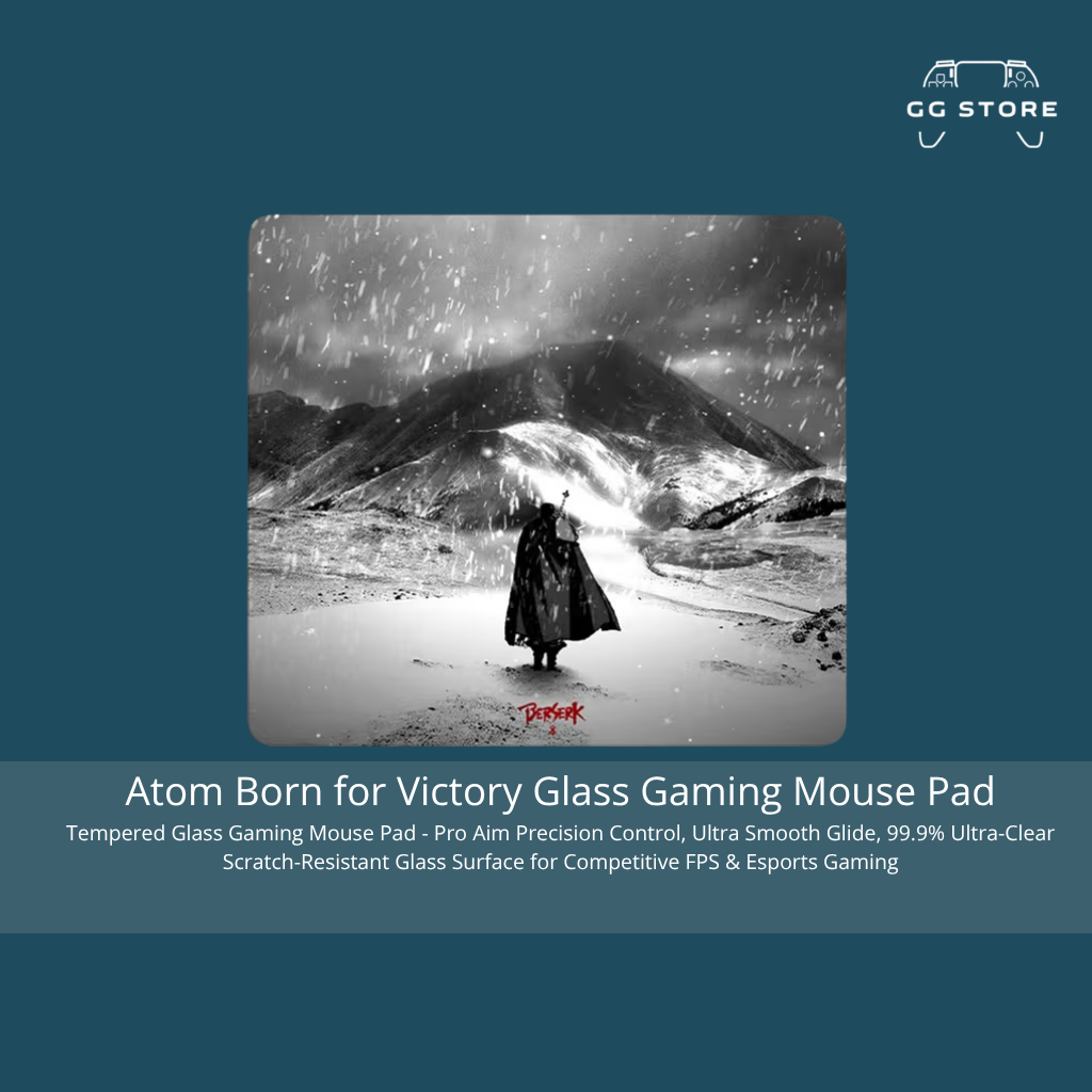 Atom “Born for Victory” Tempered Glass Gaming Mouse Pad
