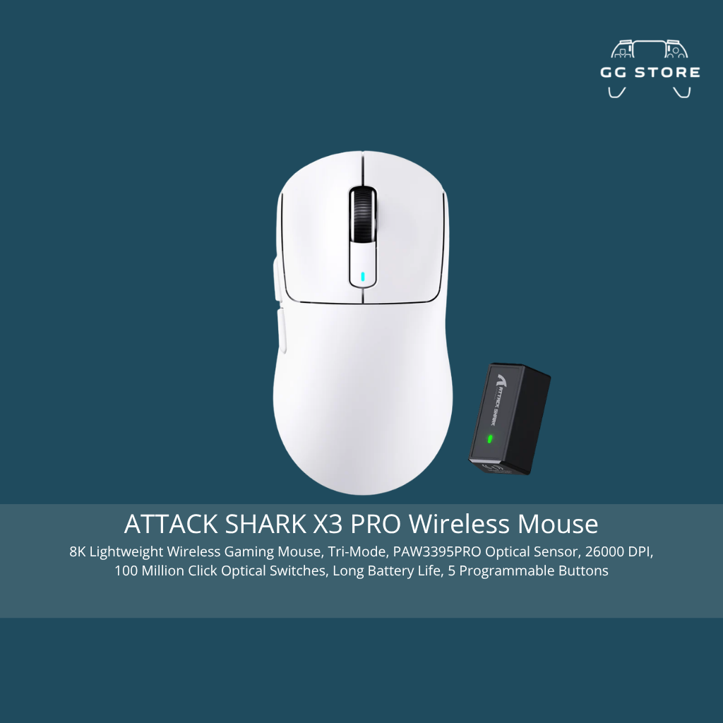ATTACK SHARK X3 PRO 8K Wireless Mouse - White