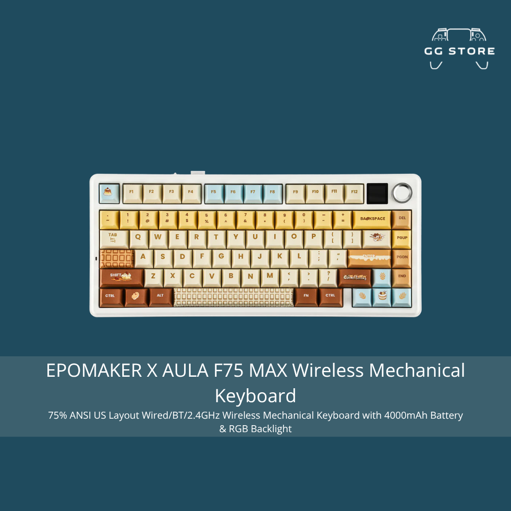 لوحة المفاتيح الميكانيكية اللاسلكية EPOMAKER X AULA F75 MAX - بودنغ الكراميل