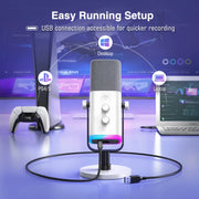 ميكروفون ديناميكي FIFINE AmpliGame AM8 USB/XLR - أبيض