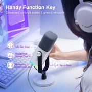 ميكروفون ديناميكي FIFINE AmpliGame AM8 USB/XLR - أبيض