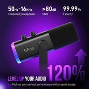 ميكروفون ديناميكي FIFINE AmpliGame AM8 USB/XLR - أسود